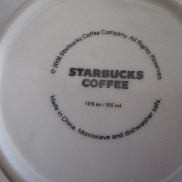 2 Starbucks Mugs 12oz 2008/ 11oz undated Excellent - Picture 5 of 6
